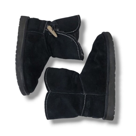 UGG Womens Meadow Short Suede Fur Lined Boots in Black Size 7 - Picture 7 of 15